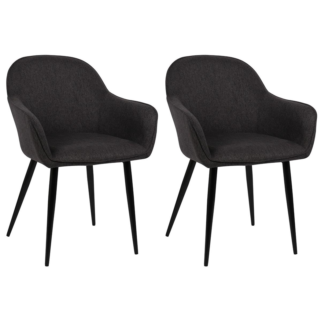 Sæt med 2 Konferencestole TAMARA, Moderne og Sofistikeret Design, I Sort Stof