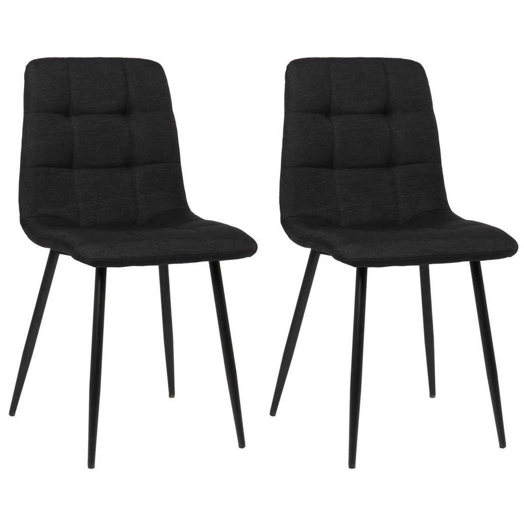 Sæt med 2 Konferencestole RIAD, Robust Metalstel, I Sort Stof