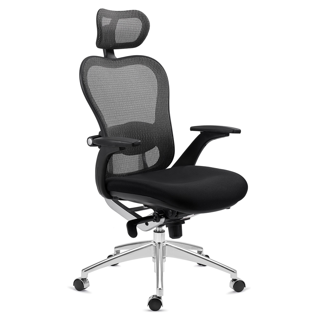 Ergonomisk stol ROYAL, 8 timers brug, Avanceret Lændestøtte, Eksklusivt Design, Grå