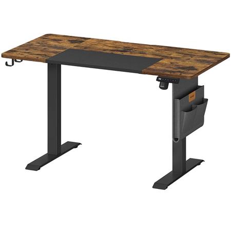 Computerbord SOLOMON, Elektrisk Højdejusterbart, 140x60x72-120 cm, Brun Farve