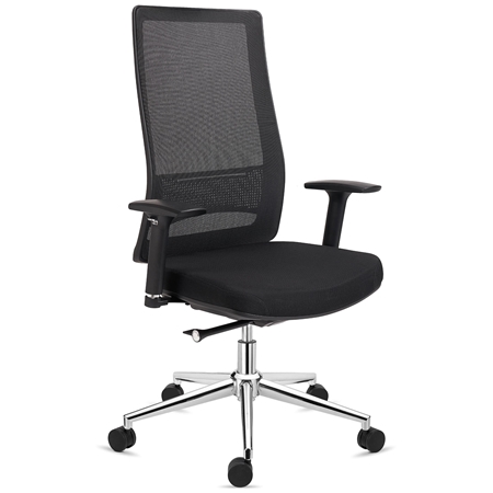 Ergonomisk stol SANTOS, Professionel Brug i 8 Timer, Elegant Design, I Sort