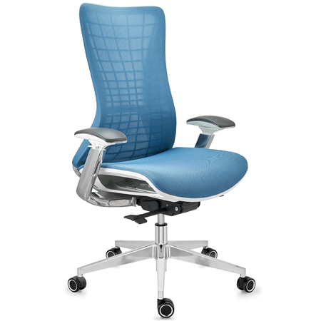 Ergonomisk Stol ENERGY, Unikt Design, Højeste Teknologi og Kvalitet, I Blåt Net